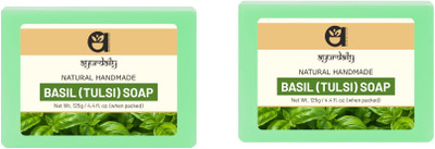 Ayurdaily PREMIUM HANDMADE BASIL (TULSI) NOURISHING BODY SOAP(2 x 125 g)