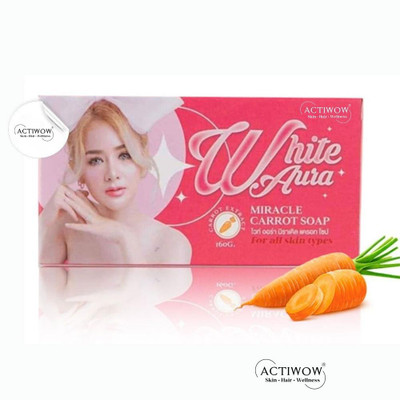 ACTIWOW White Aura Beauty Soap Calming for Youthful Glow Carrot Formula(100 g)