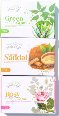 Prakrti Glo Combo Pack of (Rose, Sandal and Neem & Aloe Vera) Grade-I Bathing Soaps(3 x 75 g)
