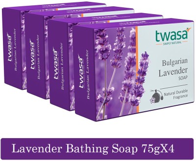 Twasa Lavender Bathing Soap Combo Pack For Skin Moisturisation, Soap for Men & Women(4 x 75 g)