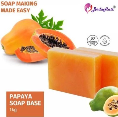 BadaHair Papaya Soap Base Melt and pour for Face & Skin ,Sulphate Free Net(1000 g)