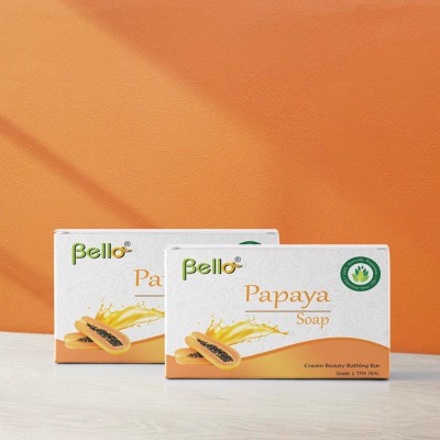 Bello Papaya Soap | Cream Beauty Bathing Bar, 100G(2 x 100 g)