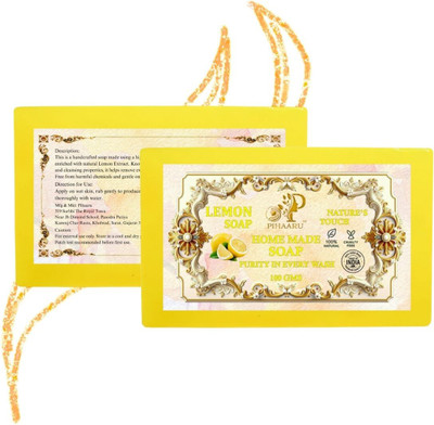 Pihaaru Pack of 2 ,Lemon Bliss Soap – For Clean, Clear & Radiant Skin (200g)/(2 x 100 g)