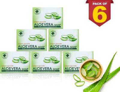 sadguru ayurveda ALOEVERA SOAP(75GM) - PACK OF SIX(6 x 75 g)