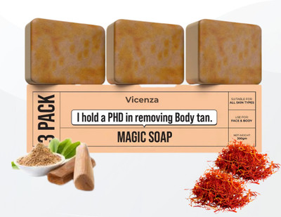 Vicenza Magic Soaps For Bath | Handmade Soaps Glowing Natural Herbal Glow Cleanser 37(3 x 100 g)