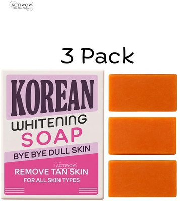 ACTIWOW Korean Soap for Smooth Clear Fairness 3PCS(3 x 33.33 g)