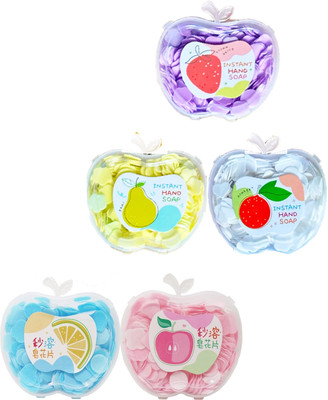 MOSKLIN Apple Shape Paper Soap with Fragrance For Travel, Bath & Hand Wash Pack of - 5(5 x 50 g)