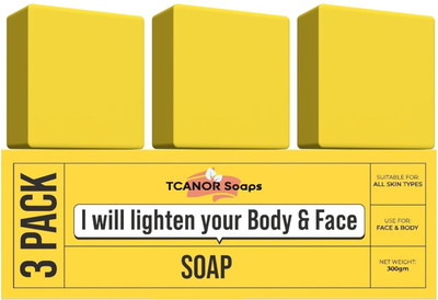 TCANOR KojicAcid Soap with Pigmentation, Sun damage, Brightening Underarm & Reduces(3 x 100 g)