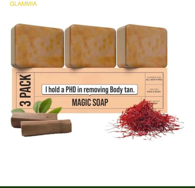 GLAMMIA Ghar Shop Magic Soap De-Tan Handmade Natural(3 x 33.33 g)