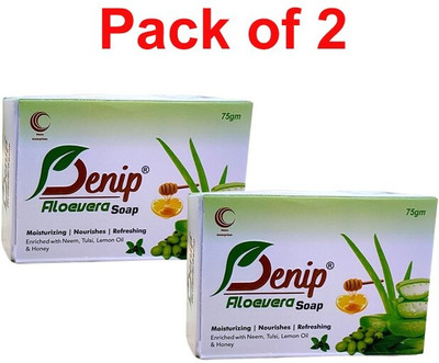 Denip Alovera, Neem, Tulsi Soap Pack of 2(2 x 75 g)