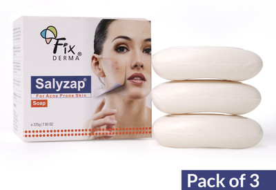 Fixderma Salyzap Acne Soap with Salicylic Acid & Vitamin E For Acne Prone & Oily Skin(3 x 75 g)