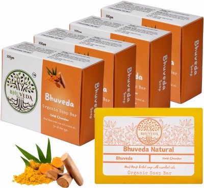 bhuveda natural soap bar haldi chandan(4 x 100 g)