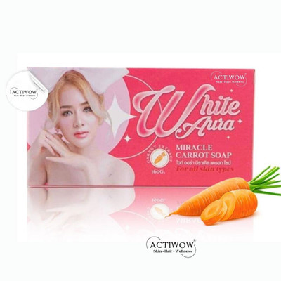 ACTIWOW White Aura Beauty Soap Refreshing with Vitamin Boost Carrot Formula(100 g)