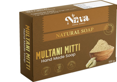 Nirva Green Herbal Multani Mitti Handmade Natural Soap – 100 g(100 g)
