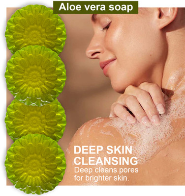 CHITAKSH Aloe Vera Soap with Cucumber for Cooling Sensation (100GM) (PACK OF 4)(4 x 100 g)