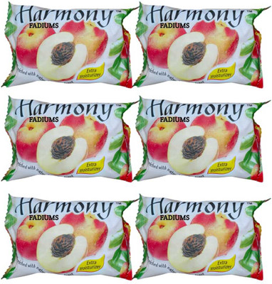 FADIUMS Harmony Peach Moisturizing Bath Soap | Enriched with Peach Extract | Pack of 6(6 x 75 g)