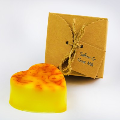 Eudwisaboon Saffron Goat Milk Premium Natural Luxury Bath Handmade Soap - (Saboon)(100 g)