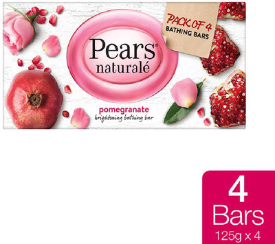 Pears Natural Pomegranate Brightening Bathing Soap Bar(4 x 125 g)