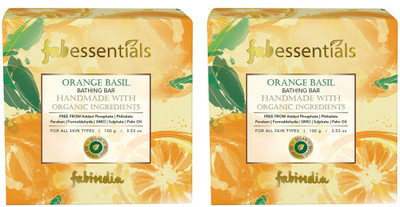 fabessentials Orange Basil Organic Handmade Bathing Bar,100g x Pack of 2(2 x 100 g)