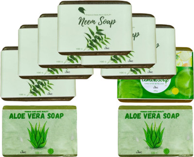 linic HERBAL NEEM SOAP(6),ALOE VERA SOAP(2), LEMON(1)(9 x 100 g)