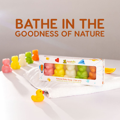 ShuShu Babies Cuddly Bear Natural Baby/Kids Soap 75 gm - Nourishing Clean for 0-12 Years(5 x 75 g)