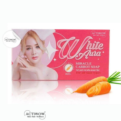 ACTIWOW White Aura Beauty Soap Detoxifying with Cooling Effect Carrot Formula(100 g)