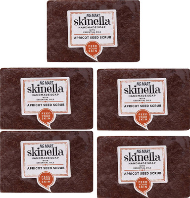 NG MART SKINELLA APRICOT SOAP FOR DEEP CLEANSING & GLOWING SKI PACK OF - 75g x 5(5 x 75 g)