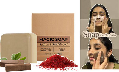 PERLENTE Kesar and Chandan -Saffron Handmade Soap magic soap(150 g)