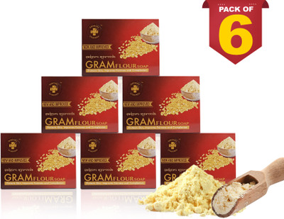 sadguru ayurveda Gramflour soap (450gm)(6 x 75 g)