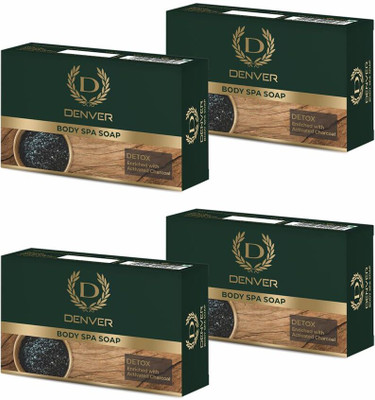 DENVER Body Spa Soap DETOX Enriched With Activated Charcoal(4 x 125 g)