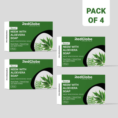REDGLOBE Neem Glow Antibac Bar Soap For Glowing & Refreshing Skin For Men & Women(4 x 100 g)