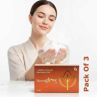 SkeenGlow L-Glutathione, Kojic Acid & Soap for Long-Term Pigmentation & Dark Spot Control(3 x 75 g)