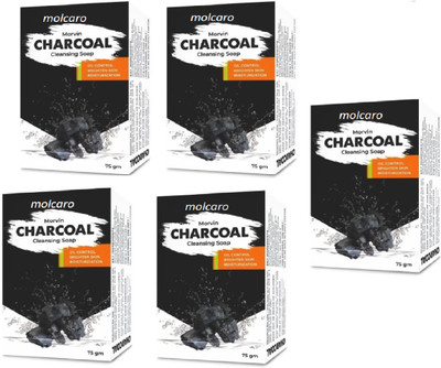 MOLCARO charcoal cleasing soap pack of 5(5 x 75 g)