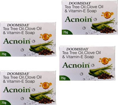 DOOMSDAY ACNOIN SOAP ENRICHED WITH TEA TREE OIL , VITAMIN E SOFT & SMOOTH SKIN PACK OF 4(4 x 75 g)
