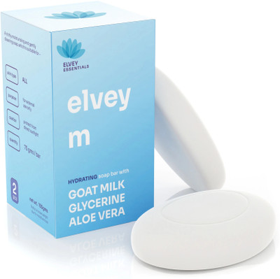 Elvey Essentials Moisturising Soap with Goat Milk, Glycerine, Honey & Aloe For Soft & Supple Skin(2 x 75 g)