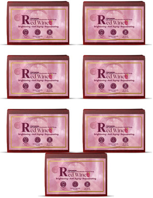 Bless Organics Red Wine Soap for Anti-Ageing& Glowing Skin, Natural Brightening Bath Bar 7*100g(7 x 100 g)