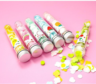 Cursive bottle tube shape fruit flavor paper soap for travel hand & face wash(6 x 5 g)
