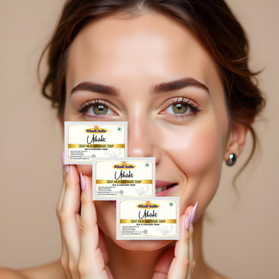 Utkrisht Hydrating Soap Bars with Goat Milk Essence Pack of 3(3 x 125 g)