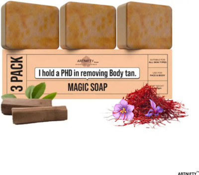 ARTNIFTY magic soap tan removal soap detan soap for smooth skin (3 x 100 g)(3 x 100 g)