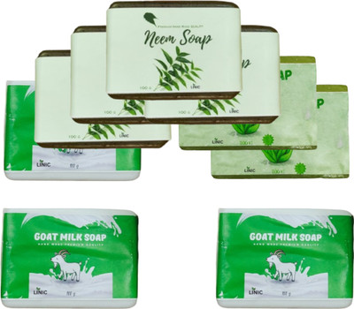 linic HERBAL NEEM SOAP(4), ALOE VERA(2), GOAT MILK SOAP(3)(9 x 100 g)