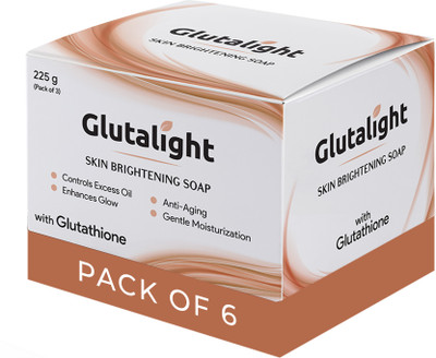 Glutalight Brightening Soap with Glutathione | Pigmentation and Detan(6 x 75 g)