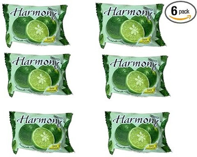 cezliar Harmony green lemon soap FRUIT SOAP WITH EXTRA MOISTURIZER (PACK OF 6 PCS)(6 x 75 g)