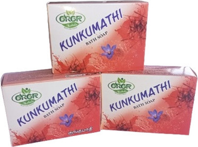 GRGR Kunkumathi bath soap -pack of 3(3 x 100 g)
