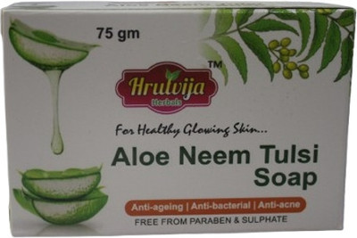 Hrutvija Herbals AYURVEDIC ALOE NEEM TULSI SOAP PACK OF 5 PCS_75 GM EACH(5 x 75 g)