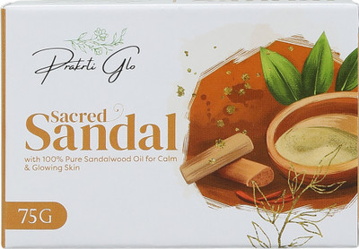 Prakrti Glo Sacred Sandal 75g Grade-I Soap for Bathing(6 x 75 g)