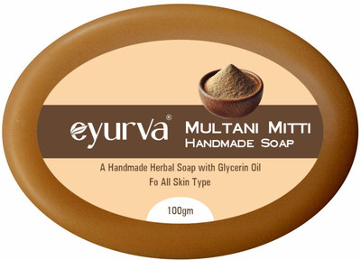 eyurva sandalwood, saffron & multani mitti soap for glowing & refreshing skin(100 g)