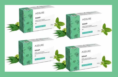 ASSURE Soap is a unique blend of Neem, Tulsi, and Pudina (4X100g)(4 x 100 g)