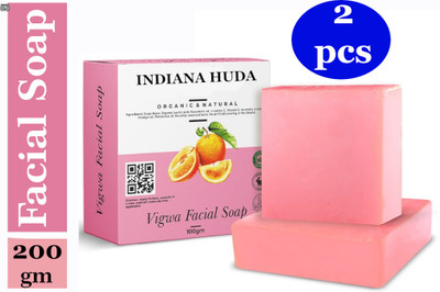 INDIANA HUDA Vigwa Facial Soap Pack of 2 – Glow Boost & Radiant Skin Glow(2 x 100 g)