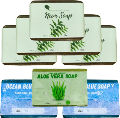 linic HERBAL NEEM SOAP(5), ALOE VERA(1), OCEAN BLUE(2)(8 x 100 g)