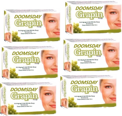 DOOMSDAY GRPIN SOAP ANTI - AGING & ANTI- WRINKLE SOAP ENRICHED WITH ALOE VERA PACK OF 6(6 x 75 g)